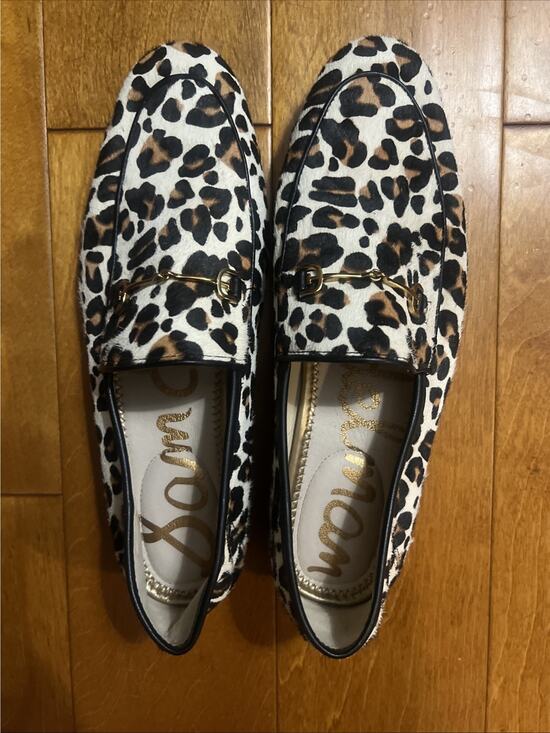 Sam Edelman Shoes - Sam Edelman Loraine Bit Loafers Leopard Calf Hair Gold Horsebit Women’s Size 9.5